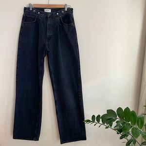 Agolde Black Baggy with Tab Wide Leg Jeans